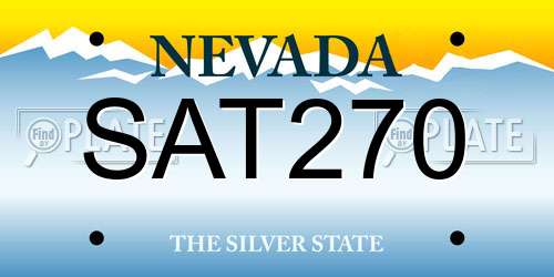 SAT270 Nevada License Plate