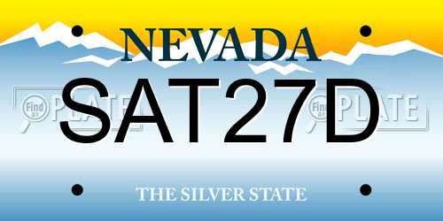 SAT27D Nevada License Plate