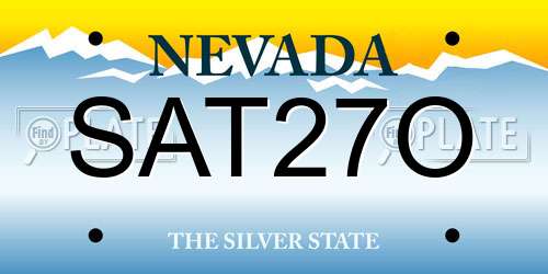 SAT27O Nevada License Plate