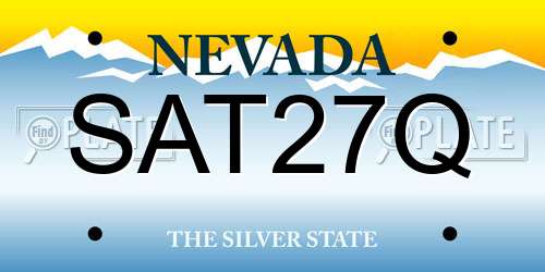 SAT27Q Nevada License Plate