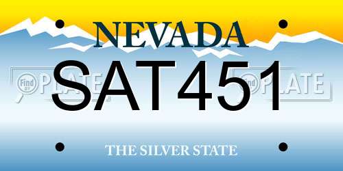SAT451 Nevada License Plate