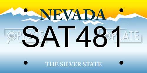 SAT481 Nevada License Plate