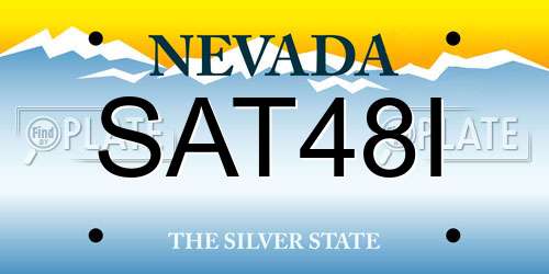 SAT48I Nevada License Plate