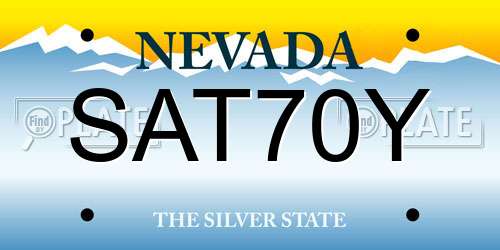 SAT70Y Nevada License Plate