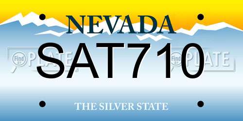 SAT710 Nevada License Plate