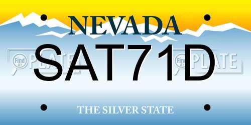 SAT71D Nevada License Plate