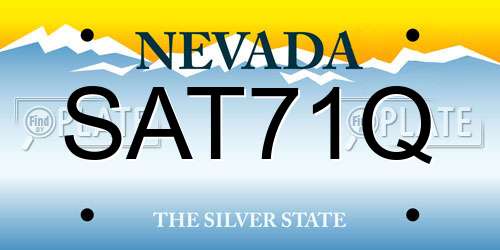SAT71Q Nevada License Plate