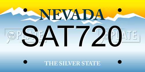 SAT720 Nevada License Plate