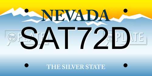 SAT72D Nevada License Plate