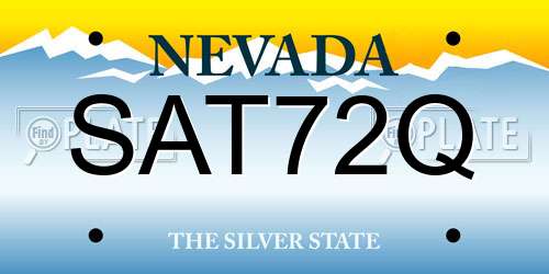 SAT72Q Nevada License Plate