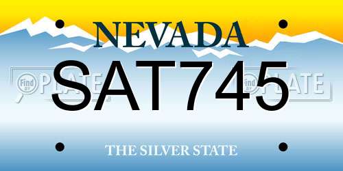 SAT745 Nevada License Plate