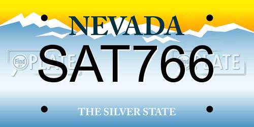 SAT766 Nevada License Plate