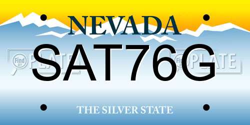 SAT76G Nevada License Plate