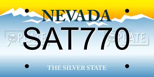 SAT770 Nevada License Plate