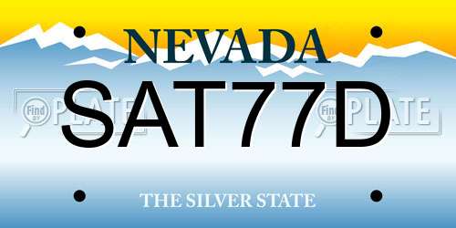 SAT77D Nevada License Plate