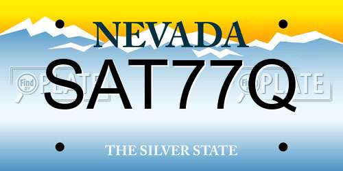 SAT77Q Nevada License Plate