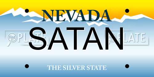SATAN Nevada License Plate