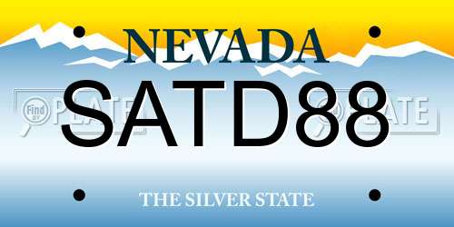 SATD88 Nevada License Plate