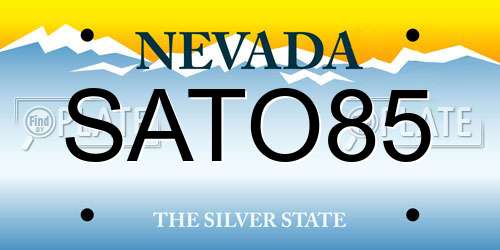 SATO85 Nevada License Plate