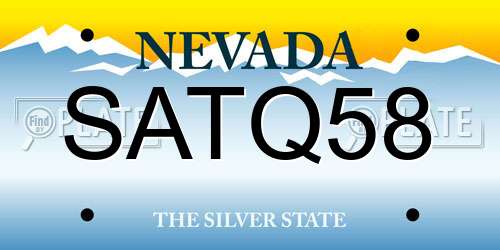 SATQ58 Nevada License Plate