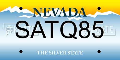 SATQ85 Nevada License Plate