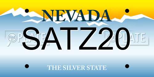 SATZ20 Nevada License Plate