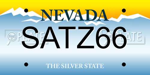 SATZ66 Nevada License Plate