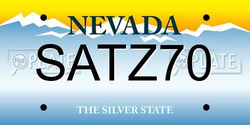 SATZ70 Nevada License Plate