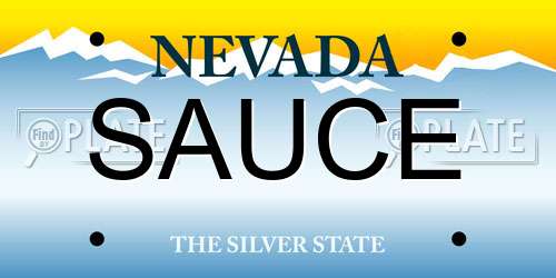 SAUCE Nevada License Plate
