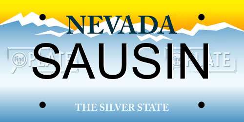 SAUSIN Nevada License Plate