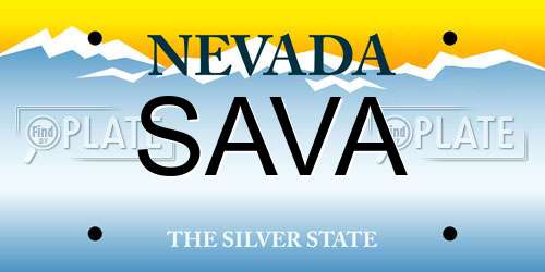 SAVA Nevada License Plate