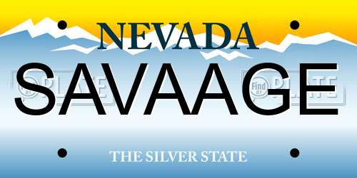SAVAAGE Nevada License Plate