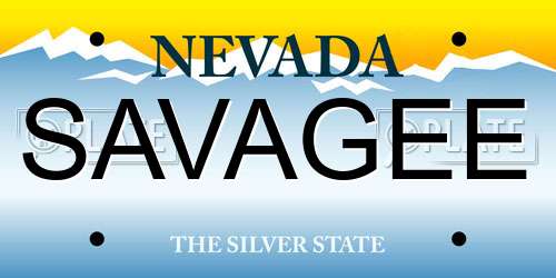 SAVAGEE Nevada License Plate