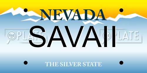 SAVAII Nevada License Plate
