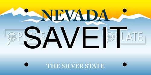 SAVEIT Nevada License Plate
