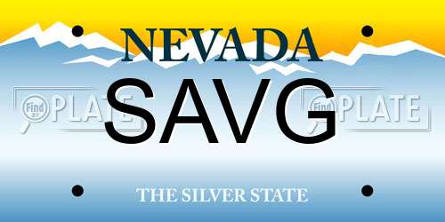SAVG Nevada License Plate