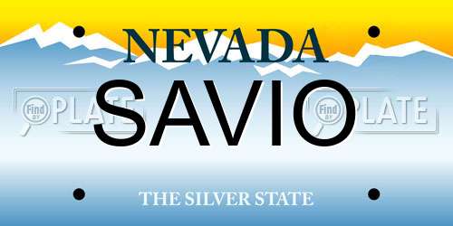 SAVIO Nevada License Plate