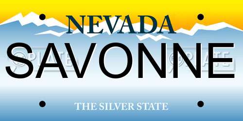 SAVONNE Nevada License Plate