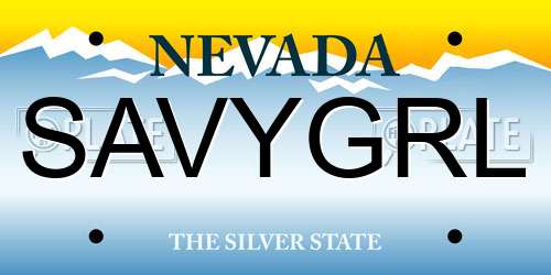 SAVYGRL Nevada License Plate