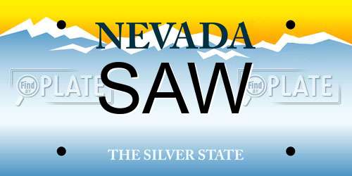 SAW Nevada License Plate