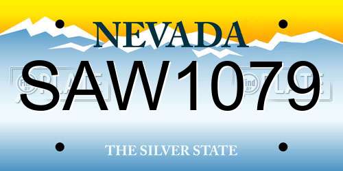 SAW1079 Nevada License Plate