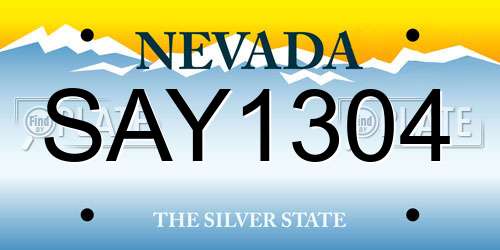 SAY1304 Nevada License Plate