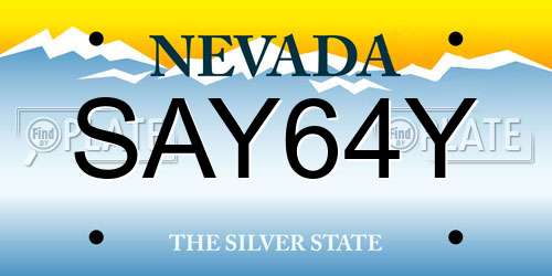 SAY64Y Nevada License Plate