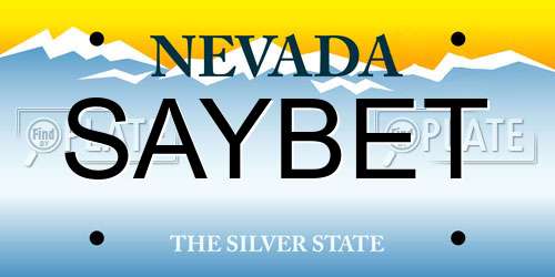 SAYBET Nevada License Plate