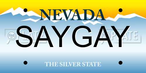 SAYGAY Nevada License Plate