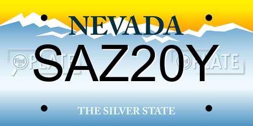 SAZ20Y Nevada License Plate