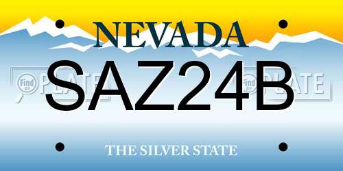 SAZ24B Nevada License Plate