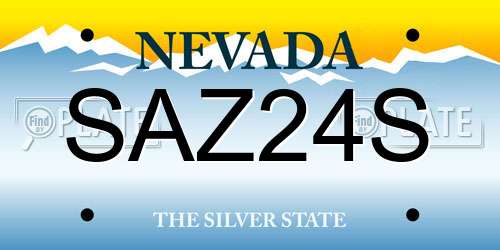 SAZ24S Nevada License Plate