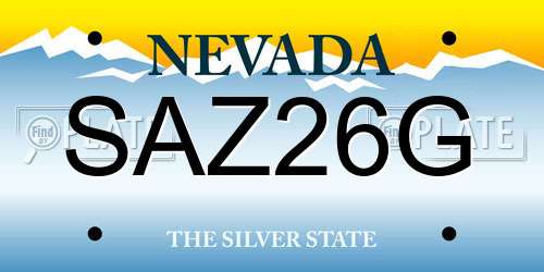 SAZ26G Nevada License Plate