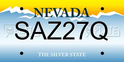 SAZ27Q Nevada License Plate